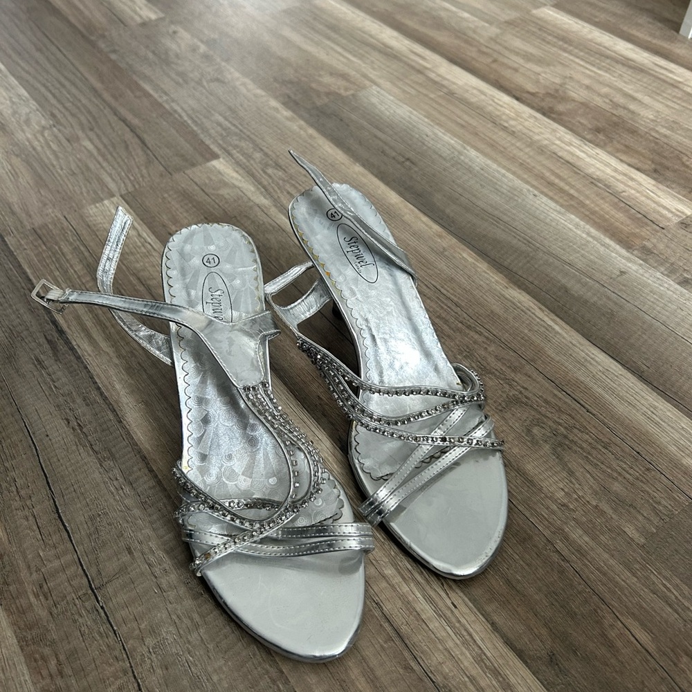 Elegant Silver Strappy Sandals